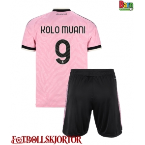 Juventus Randal Kolo Muani #9 Borta Kläder Barn 2026-27 Kortärmad (+ Korta byxor)